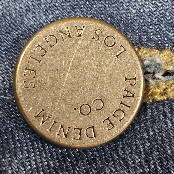 PAIGE Scheyla Raw Hem Cuffed Denim Shorts DNM573 Size 31 - Picture 9 of 16